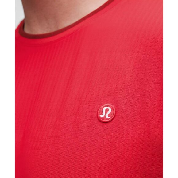 UV-Protective Striped Mesh Tennis T-Shirt - Lulu Red - Picture 5 of 5